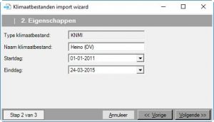 Klimaatbestanden wizard